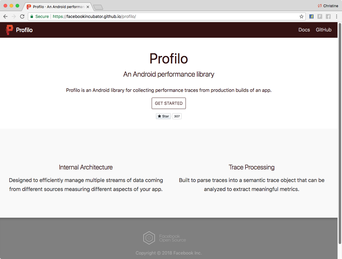 The website's front page, with a much darker red color as the primary color, making both the logo and the primary-colored title text clearly legible.